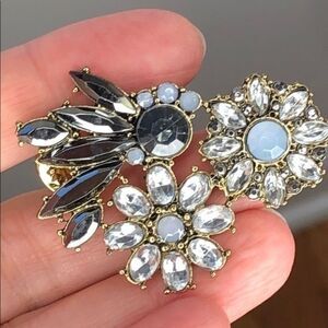 Vintage Floral Rhinestone Brooch